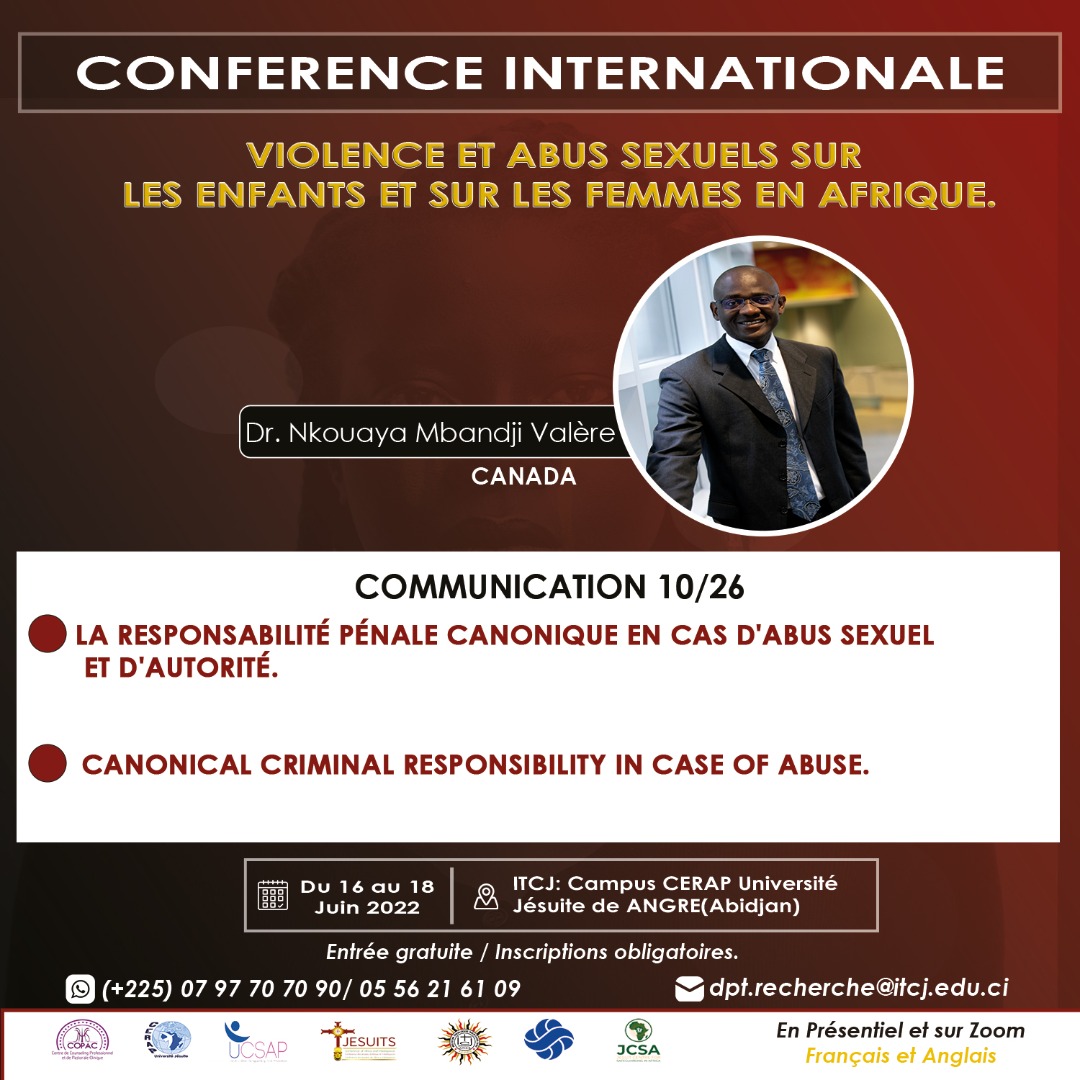 Conférence internationale du 16 au 18 Juin 2022 – Dr. Nkouaya Mbandji